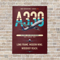 Thumbnail for Airbus A330-900neo vertical canvas print - no frame - dark red background