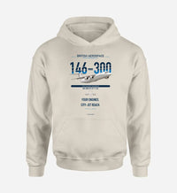 Thumbnail for BAe 146-300 design on khaki double-side hoodie, single-side print