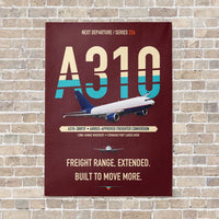 Thumbnail for Airbus A310-300P2F vertical canvas print - no frame - dark red background