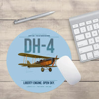 Thumbnail for Airco DH-4 Liberty Plane design on light blue round mouse pad