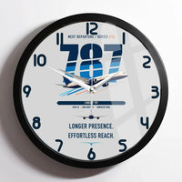 Thumbnail for Boeing 787-10 Dreamliner design on light gray framed wall clock