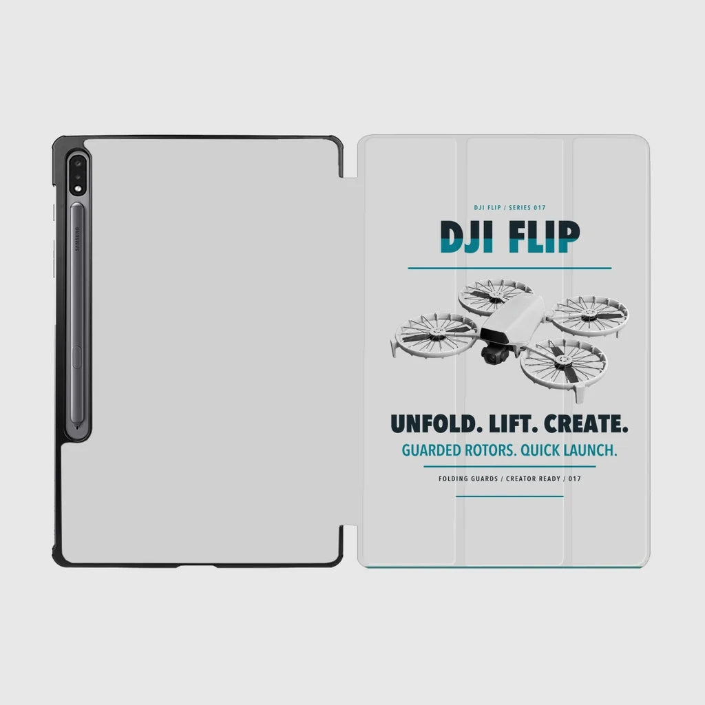 DJI Flip design on light gray samsung tablet tablet case