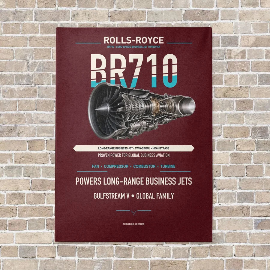 BR710 vertical canvas print - no frame - dark red background