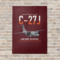 Thumbnail for C-27J Spartan vertical canvas print - no frame - dark red background