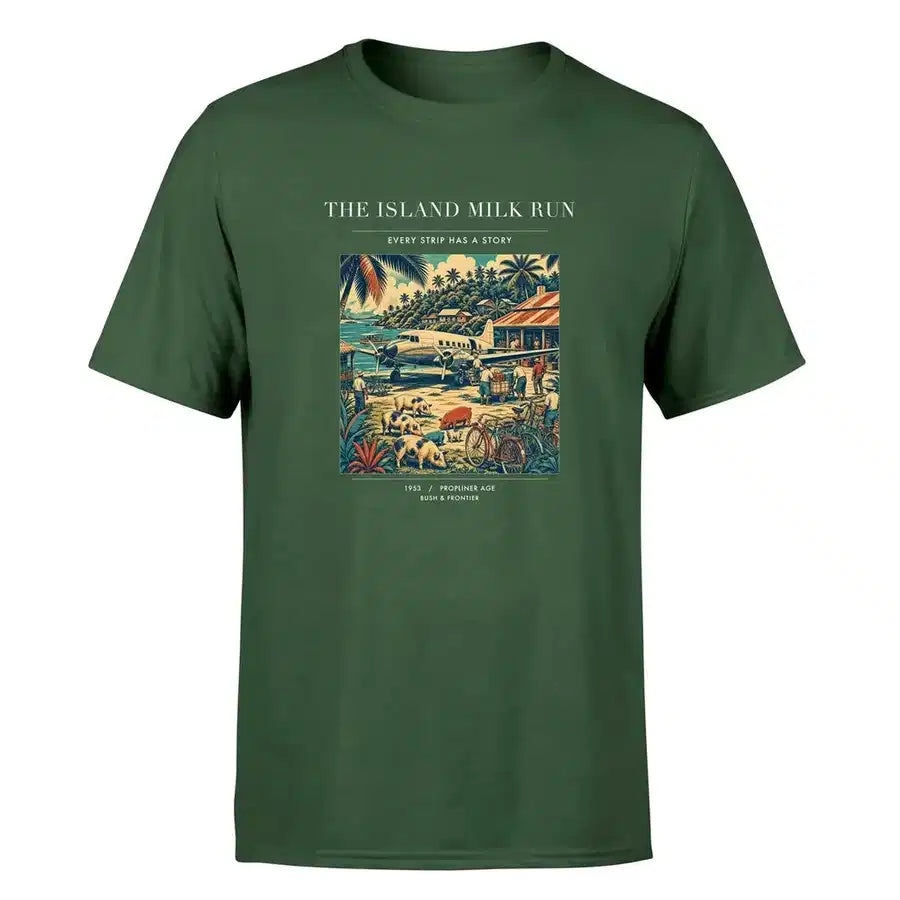 VINTAGE G4084 - The Island Milk Run - Premium T-Shirt design on darkgreen premium t shirt