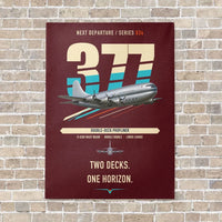Thumbnail for Boeing 377 Stratocruiser vertical canvas print - no frame - dark red background