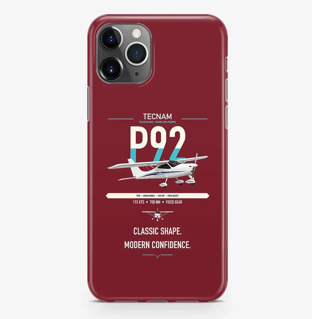 Tecnam P92 Echo MkII design on dark red magsafe iphone case, for iPhone Pro Max