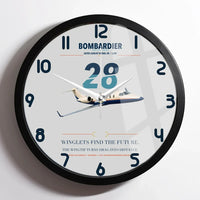 Thumbnail for Bombardier Learjet 28 design on light gray framed wall clock
