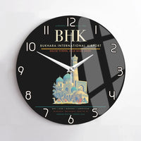 Thumbnail for Bukhara International Airport BHK Wall-Clock No-Frame - Black