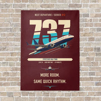 Thumbnail for Boeing 737 MAX 9 vertical canvas print - no frame - dark red background