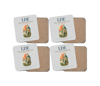 Thumbnail for Tarbes–Lourdes–Pyrénées Airport (LDE) design on light gray 4 pieces set coaster