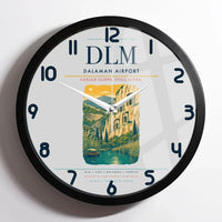 Thumbnail for Dalaman Airport (DLM) design on light gray framed wall clock