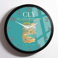 Thumbnail for Calvi - Sainte-Catherine Airport CLY Wall-Clock Framed - Turquoise
