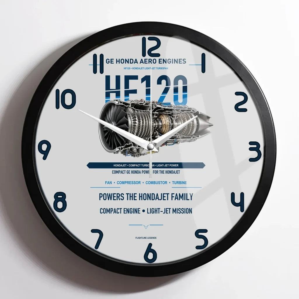 HF120 design on light gray framed wall clock
