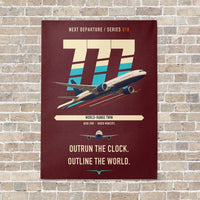 Thumbnail for Boeing 777-200LR vertical canvas print - no frame - dark red background