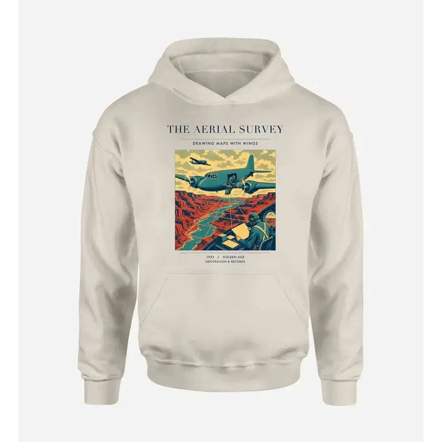 VINTAGE G4031 - The Aerial Survey - Premium Hoodie design on khaki premium