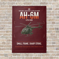 Thumbnail for MD AH-6M Little Bird vertical canvas print - no frame - dark red background