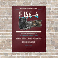 Thumbnail for FJ44-4 vertical canvas print - no frame - dark red background