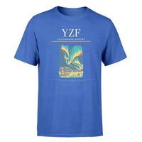 Thumbnail for Yellowknife Airport (YZF) T-Shirt single-side front print in Blue | yellowknife-airport-yzf-double-side-t-shirt