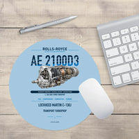 Thumbnail for AE 2100D3 design on light blue round mouse pad