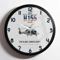 Thumbnail for Airbus H155 EC155 B1 design on light gray framed wall clock