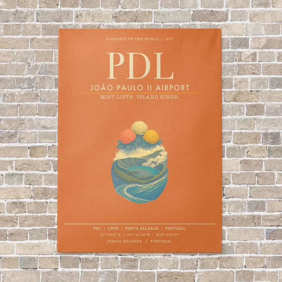 Joao Paulo II Airport PDL - Canvas Framed - Orange