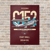 Thumbnail for Cessna 152 vertical canvas print - no frame - dark red background
