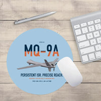 Thumbnail for MQ-9A Reaper design on light blue round mouse pad
