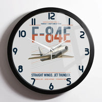 Thumbnail for F-84E Thunderjet design on light gray framed wall clock
