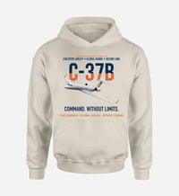 Thumbnail for C-37B GULFSTREAM G550 design on khaki hoodie single side
