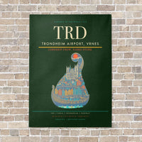 Thumbnail for Trondheim Airport, Vrnes TRD - Canvas No Frame - Dark Green
