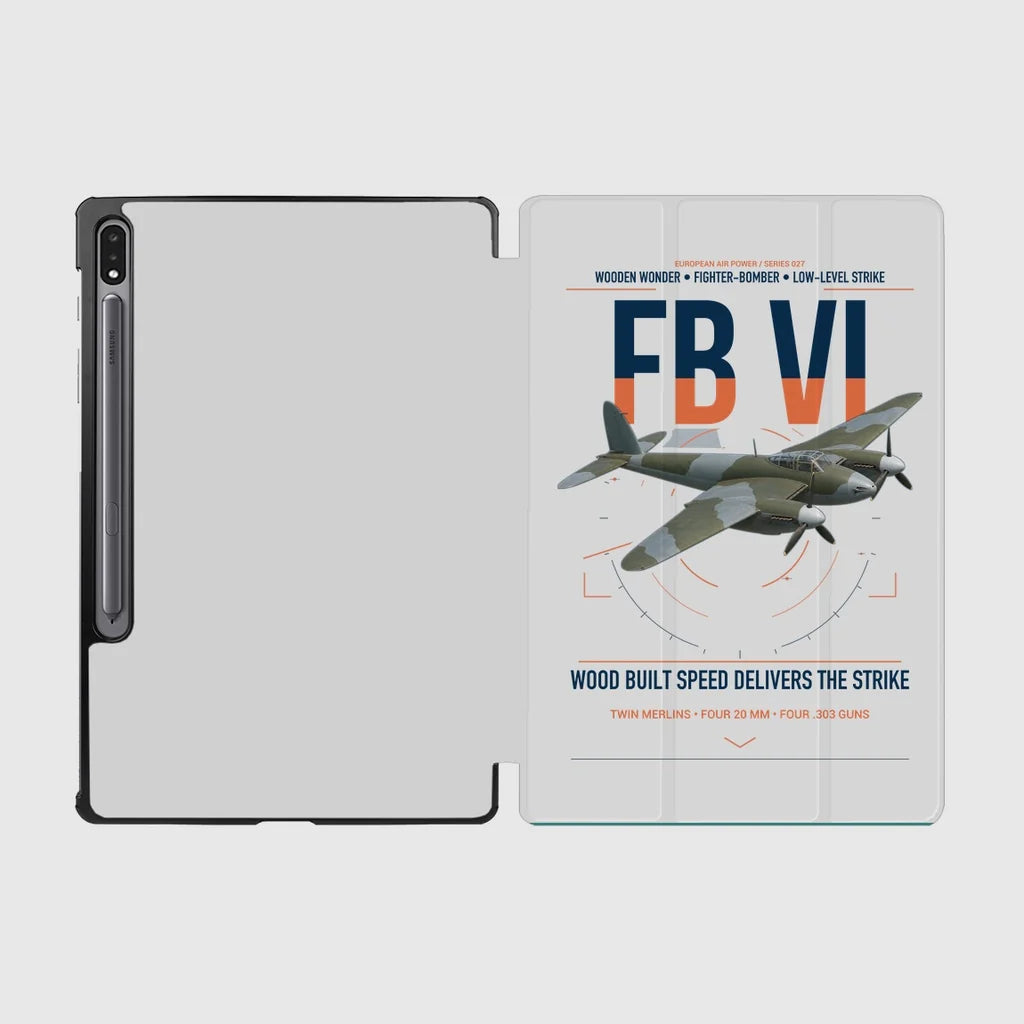 de Havilland Mosquito FB VI design on light gray samsung tablet tablet case