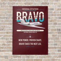 Thumbnail for Cessna Citation Bravo vertical canvas print - no frame - dark red background