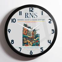 Thumbnail for Rennes–Saint-Jacques Airport (RNS) design on light gray framed wall clock