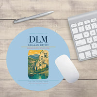 Thumbnail for Dalaman Airport (DLM) design on light blue round mouse pad