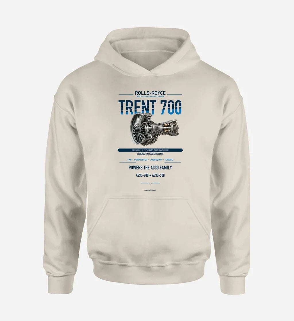 TRENT 700 design on khaki hoodie single side