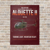 Thumbnail for Sud Aviation SE 3130 Alouette II vertical canvas print - no frame - dark red background