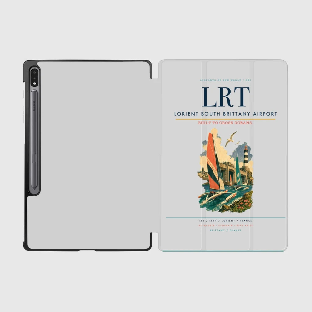 Lorient South Brittany Airport (LRT) design on light gray samsung tablet tablet case