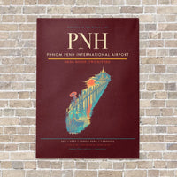 Thumbnail for Phnom Penh International Airport PNH vertical canvas print - no frame - dark red background