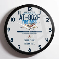 Thumbnail for Air Tractor AT-802F Fire Boss design on light gray framed wall clock
