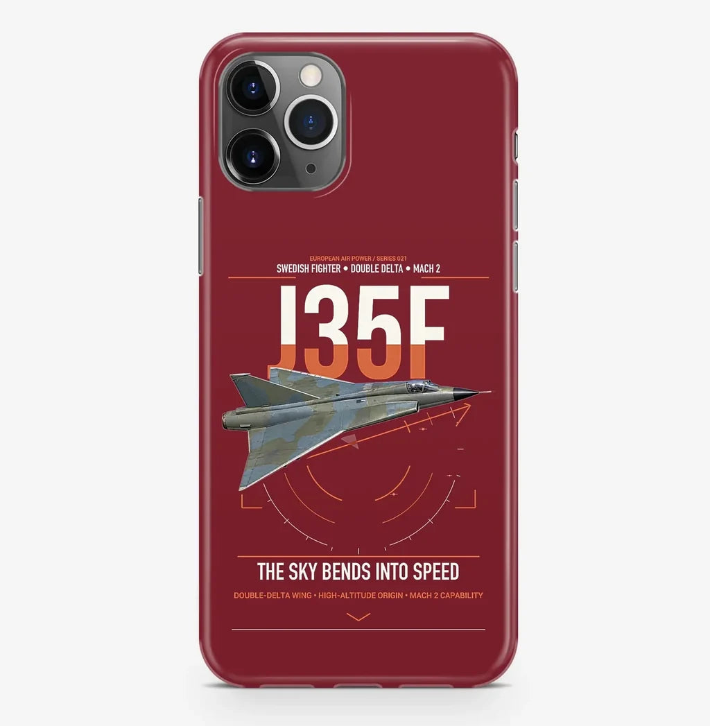 Saab J 35F Draken design on dark red magsafe iphone case, for iPhone Pro Max