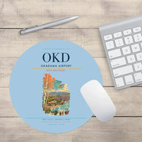 Thumbnail for Okadama Airport (OKD) design on light blue round mouse pad
