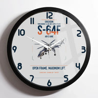 Thumbnail for Erickson S-64F Air Crane design on light gray framed wall clock
