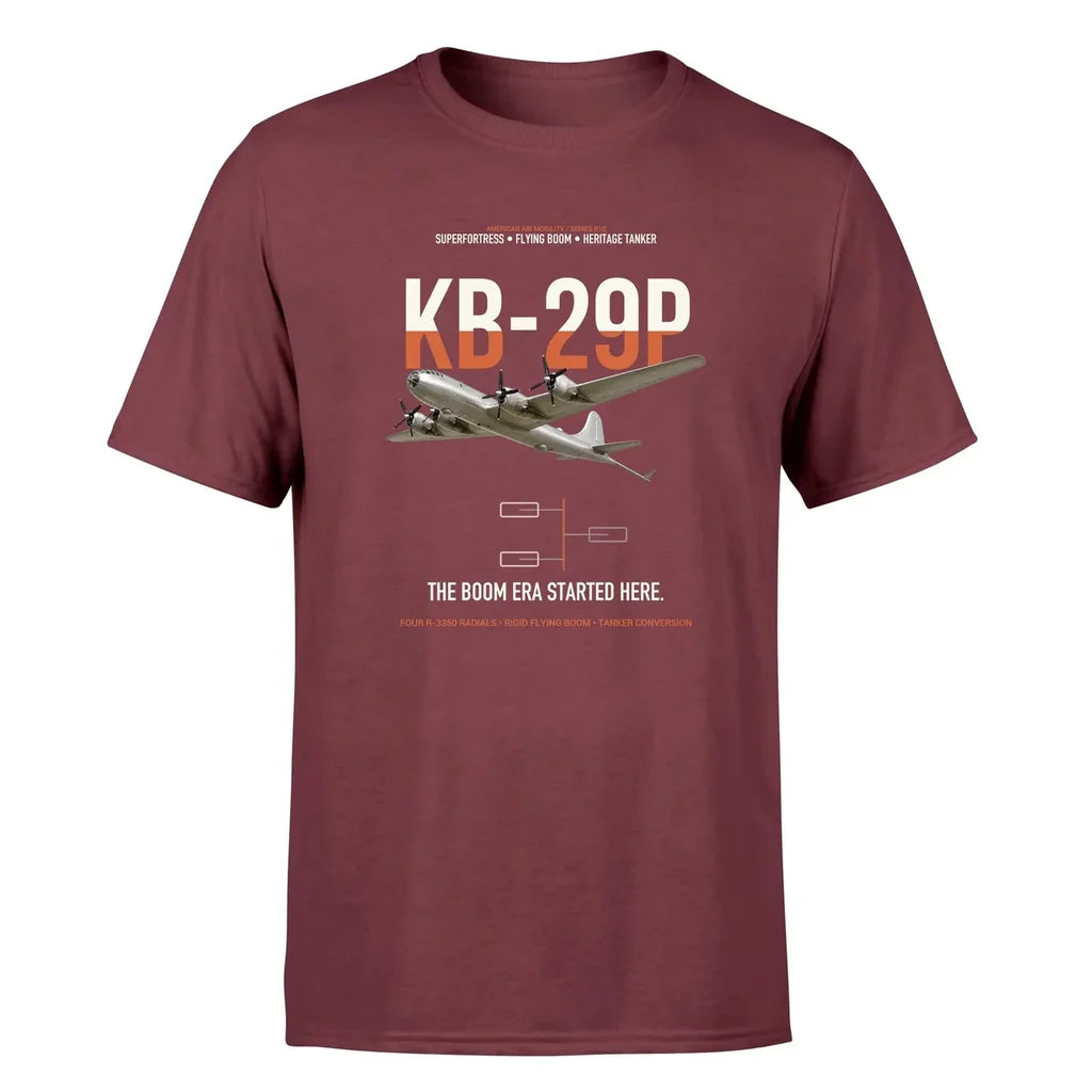 KB-29P SUPERFORTRESS design on dark red double-side t-shirt, single-side print