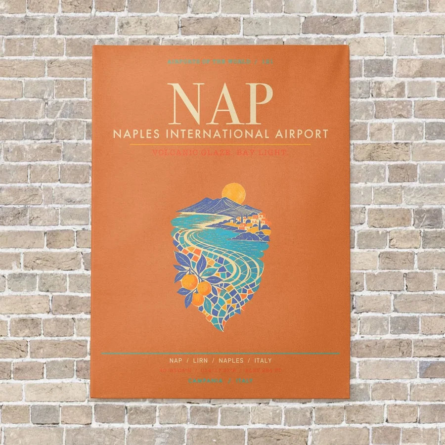 Naples International Airport NAP - Canvas Framed - Orange