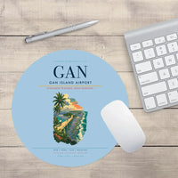 Thumbnail for Gan Island Airport (GAN) design on light blue round mouse pad