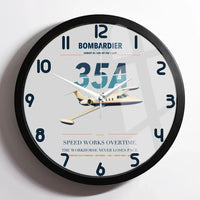 Thumbnail for Bombardier Learjet 35A design on light gray framed wall clock