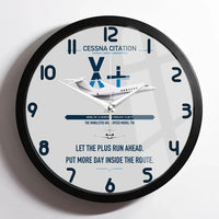 Thumbnail for Cessna Citation X+ design on light gray framed wall clock