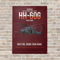 Thumbnail for Sikorsky HH-60G Pave Hawk vertical canvas print - no frame - dark red background