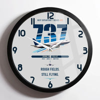 Thumbnail for Boeing 737-200 design on light gray framed wall clock